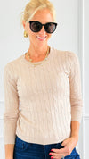 Hailey Knit Pullover Top - Khaki-140 Sweaters-Cielo-Coastal Bloom Boutique, find the trendiest versions of the popular styles and looks Located in Indialantic, FL