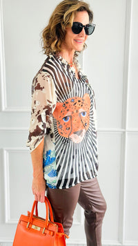 Jungle Muse Sheer Italian Top-110 short Sleeve Top-SUNNY HOLIDAYS-Coastal Bloom Boutique, find the trendiest versions of the popular styles and looks Located in Indialantic, FL