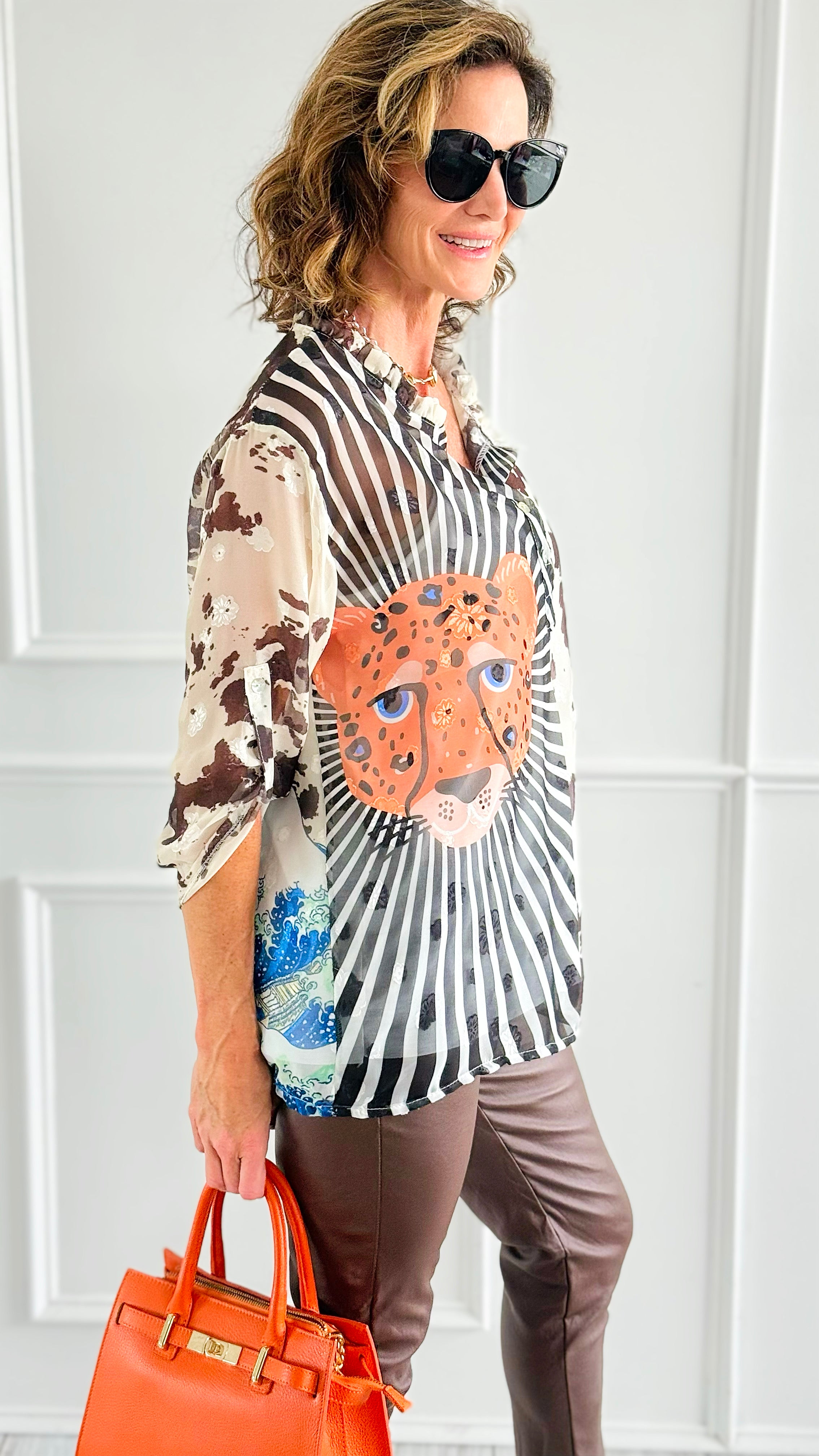 Jungle Muse Sheer Italian Top-110 short Sleeve Top-SUNNY HOLIDAYS-Coastal Bloom Boutique, find the trendiest versions of the popular styles and looks Located in Indialantic, FL