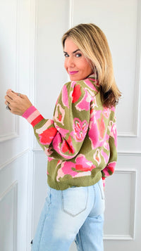 Floral Knit Sweater-140 Sweaters-THML-Coastal Bloom Boutique, find the trendiest versions of the popular styles and looks Located in Indialantic, FL