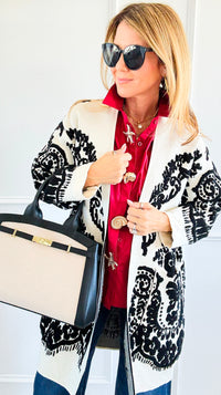 Jacquard Cardigan-150 Cardigans/Layers-Z STUDIO-Coastal Bloom Boutique, find the trendiest versions of the popular styles and looks Located in Indialantic, FL