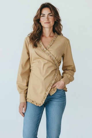 Midnight Affair Ruffle Top-130 Long Sleeve Tops-LA ROS-Coastal Bloom Boutique, find the trendiest versions of the popular styles and looks Located in Indialantic, FL