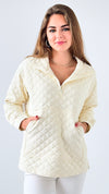 Quilted Lounge Sweatshirt-140 Sweaters-Mono B-Coastal Bloom Boutique, find the trendiest versions of the popular styles and looks Located in Indialantic, FL