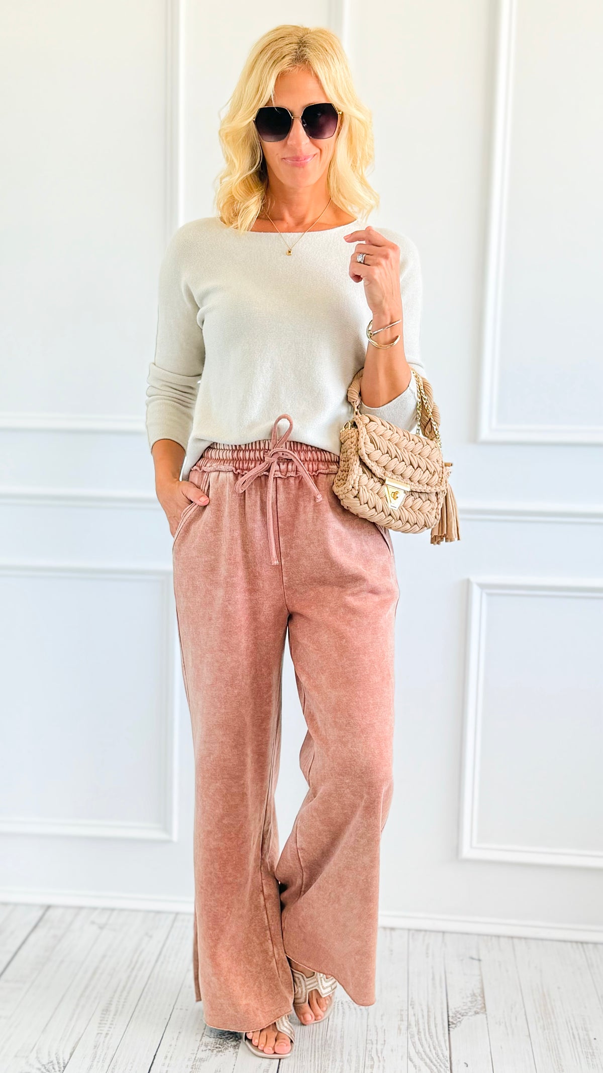 Daydream Lounge Pants - Rust-100 Pants-Zenana-Coastal Bloom Boutique, find the trendiest versions of the popular styles and looks Located in Indialantic, FL
