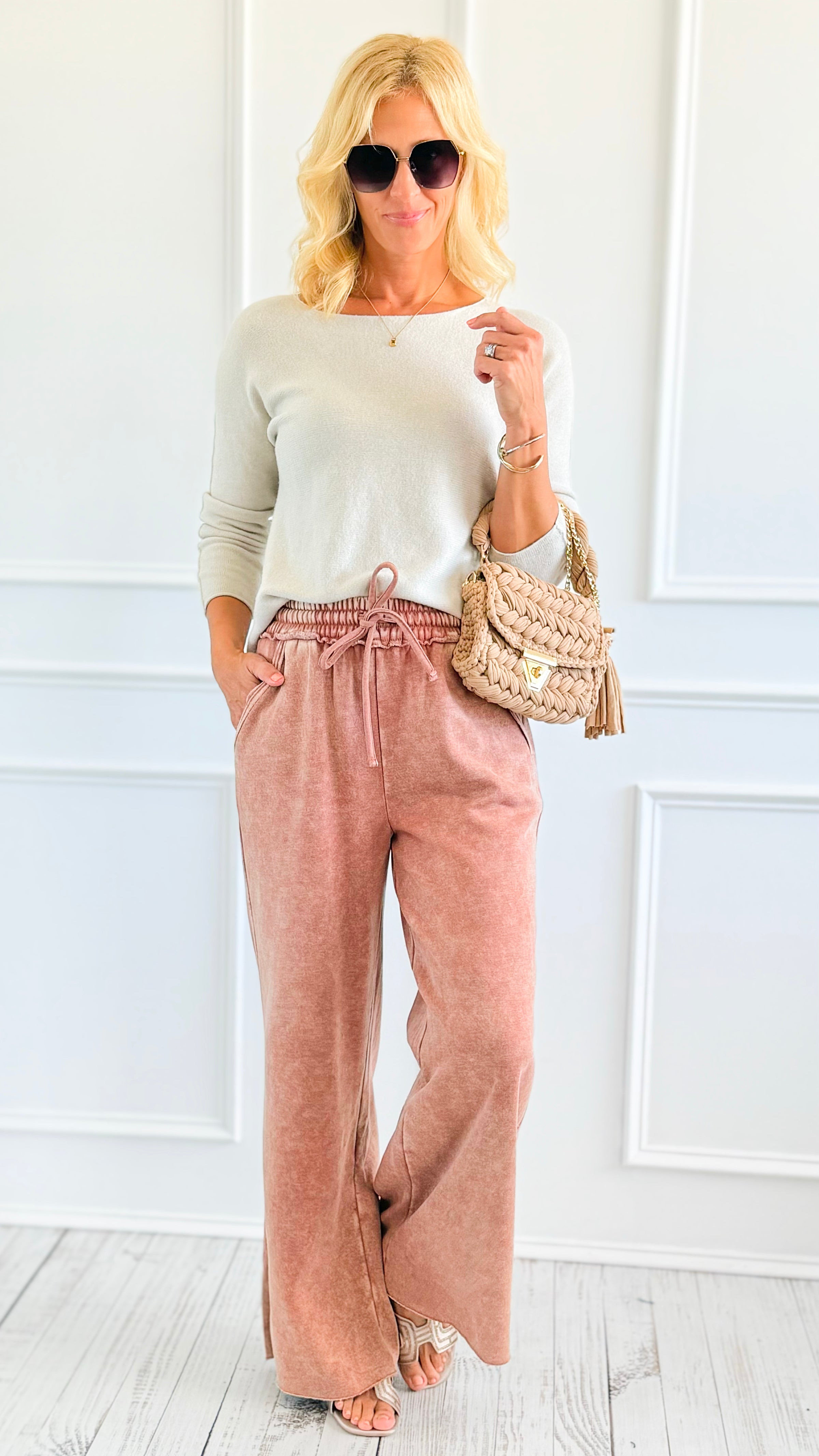 Daydream Lounge Pants - Rust-100 Pants-Zenana-Coastal Bloom Boutique, find the trendiest versions of the popular styles and looks Located in Indialantic, FL
