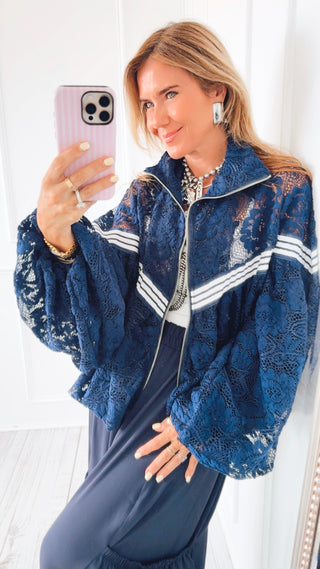 Sideline Sweetheart Lace Italian Zip Jacket