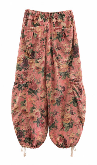 Floral Wide Leg Cargo Pants
