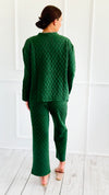 Quilted Jacket and Pants Set - Dark Green-210 Loungewear/Sets-Zenana-Coastal Bloom Boutique, find the trendiest versions of the popular styles and looks Located in Indialantic, FL