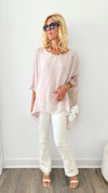 Flowy Wings Italian Top - Blush-130 Long Sleeve Tops-Yolly-Coastal Bloom Boutique, find the trendiest versions of the popular styles and looks Located in Indialantic, FL