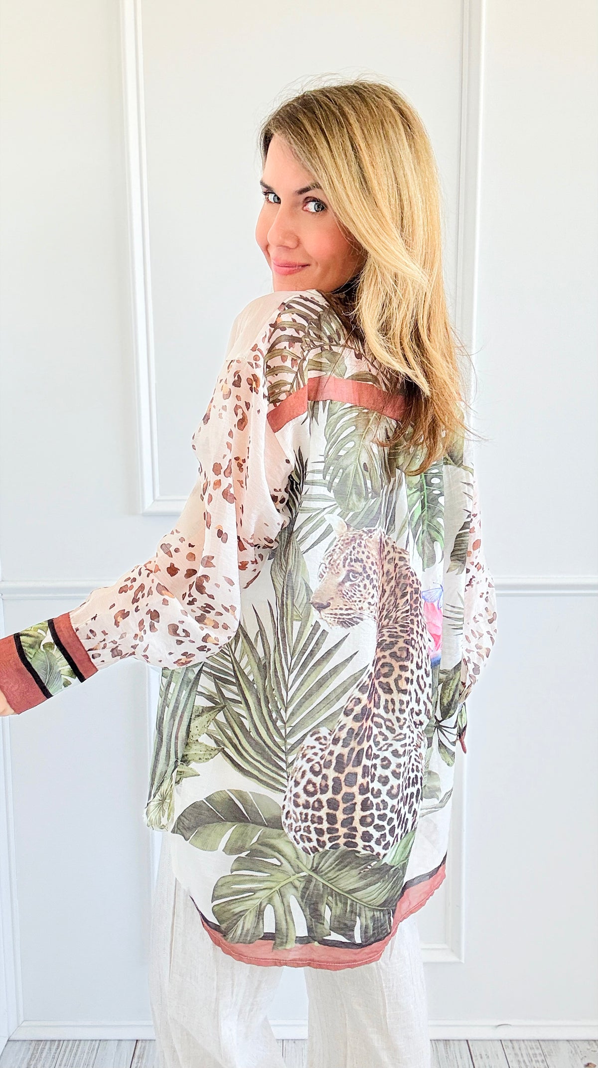 Safari Luxe Italian Blouse-130 Long Sleeve Set-Italianissimo-Coastal Bloom Boutique, find the trendiest versions of the popular styles and looks Located in Indialantic, FL