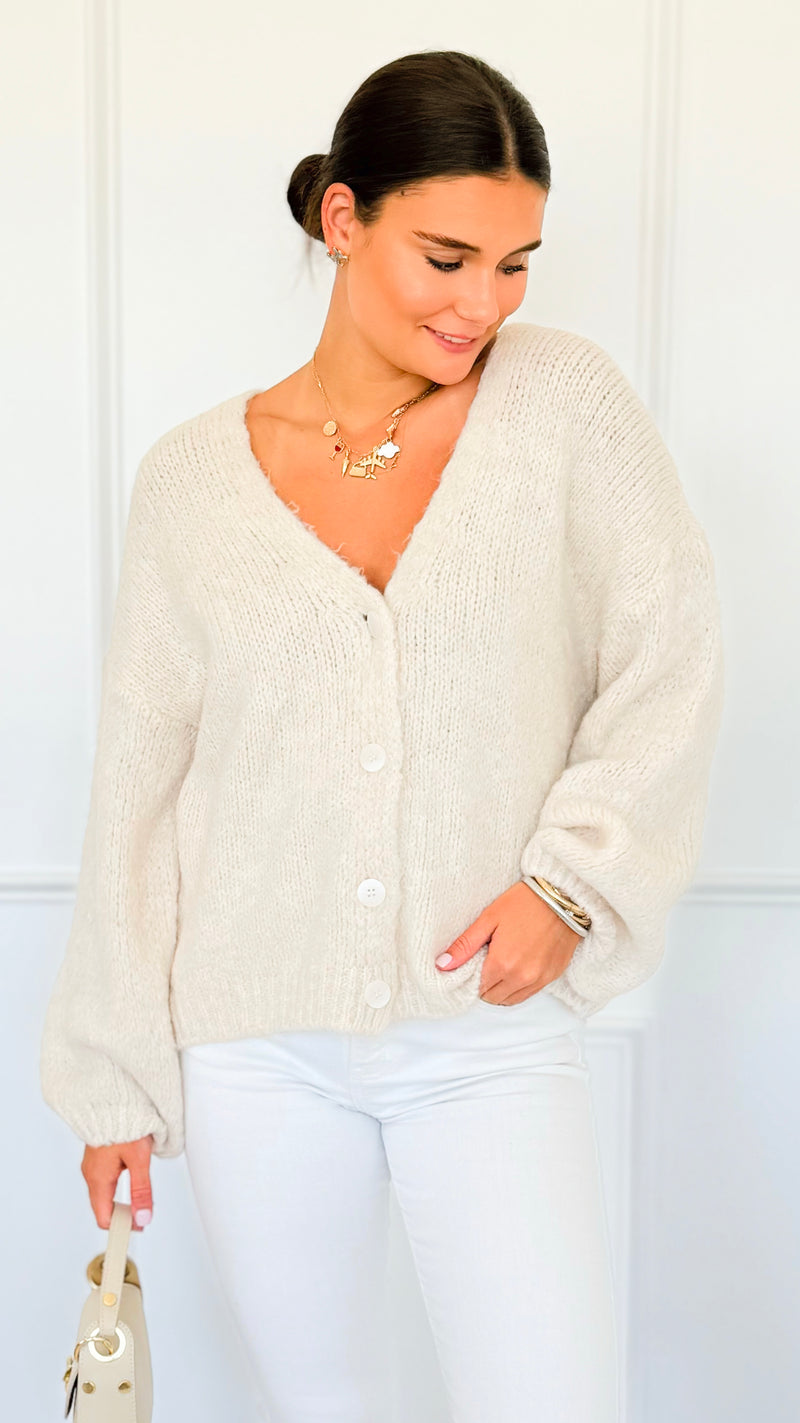 Bisou Knit Italian Cardigan-150 Cardigans/Layers-Italianissimo-Coastal Bloom Boutique, find the trendiest versions of the popular styles and looks Located in Indialantic, FL