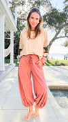 Cancel Plans Cuffed Pants- Washed Rust-170 Bottoms-ODDI-Coastal Bloom Boutique, find the trendiest versions of the popular styles and looks Located in Indialantic, FL
