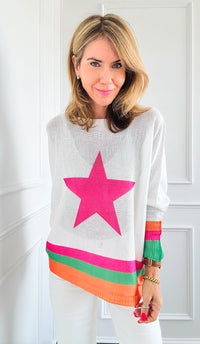 Star Struck Italian St Tropez Knit-140 Sweaters-Italianissimo-Coastal Bloom Boutique, find the trendiest versions of the popular styles and looks Located in Indialantic, FL