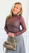 Dainty Meadow Mesh Top- Burgundy-110 Long Sleeve Tops-Umgee-Coastal Bloom Boutique, find the trendiest versions of the popular styles and looks Located in Indialantic, FL