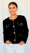 Che'rie Italian Cardigan-Black-150 Cardigans/Layers-Italianissimo-Coastal Bloom Boutique, find the trendiest versions of the popular styles and looks Located in Indialantic, FL