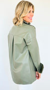 Vegan Leather Essential Top-130 Long Sleeve Tops-Rousseau-Coastal Bloom Boutique, find the trendiest versions of the popular styles and looks Located in Indialantic, FL