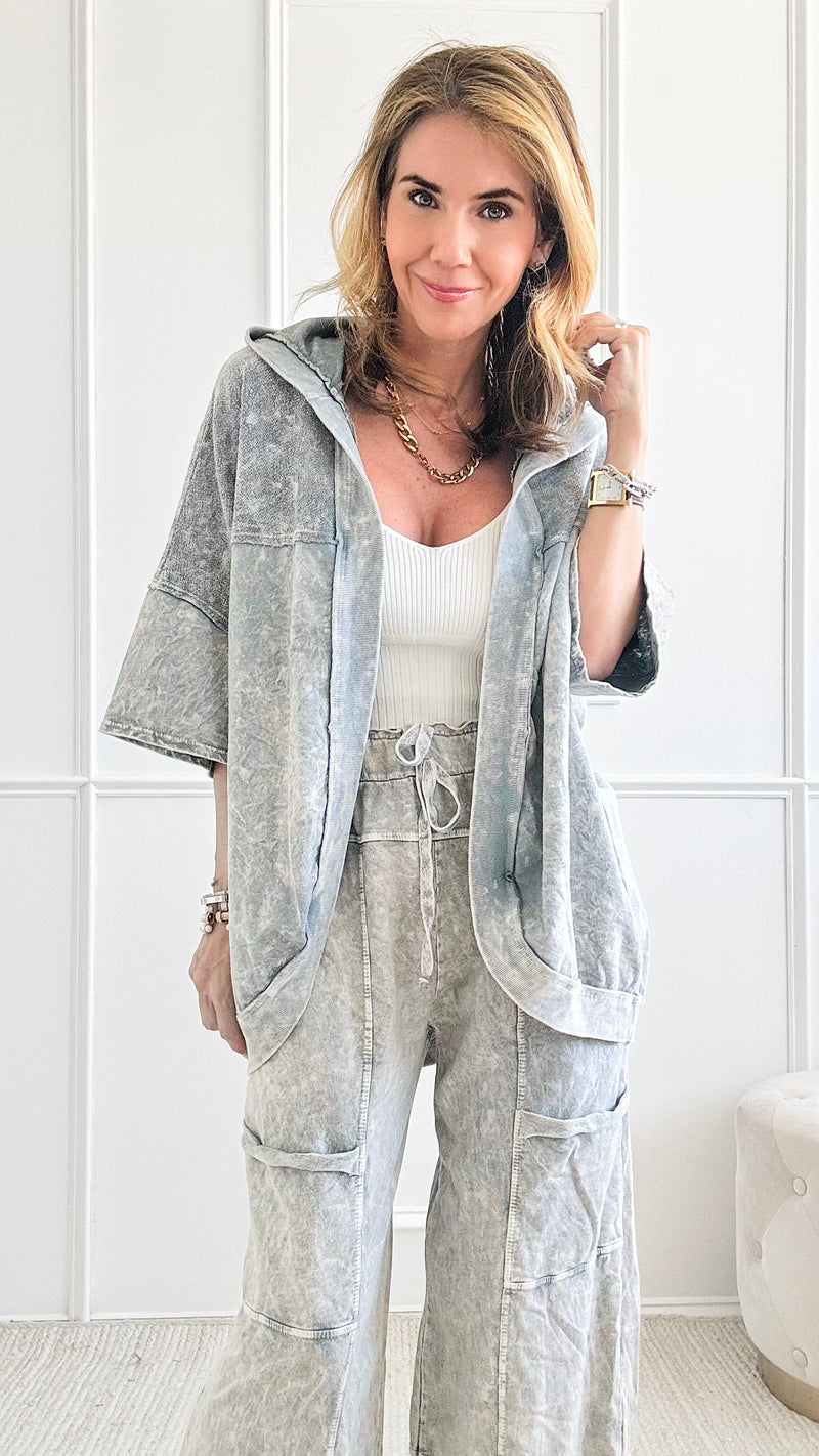 Mineral Wash Wings Hoodie Shaket - Silver Grey-160 Jackets-j.her-Coastal Bloom Boutique, find the trendiest versions of the popular styles and looks Located in Indialantic, FL