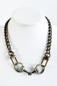 Pre Order CB Custom Horsebit Cuban Necklace - Bronze-230 Jewelry-Holly-Coastal Bloom Boutique, find the trendiest versions of the popular styles and looks Located in Indialantic, FL