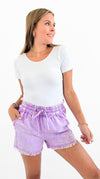 Tencel Mineral Washed Shorts - B Lavender-170 Bottoms-Zenana-Coastal Bloom Boutique, find the trendiest versions of the popular styles and looks Located in Indialantic, FL