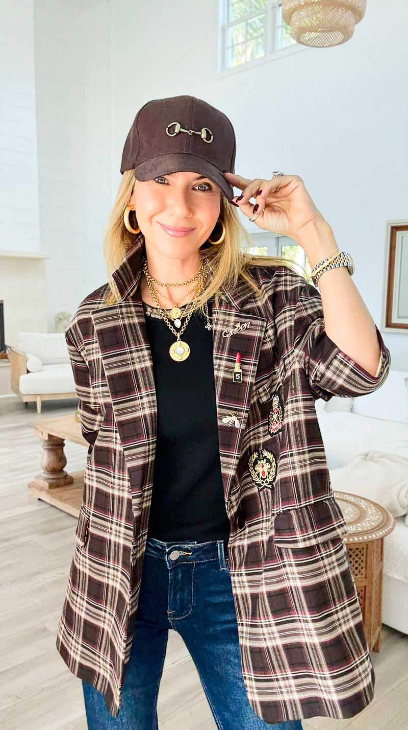 Bee Chic Italian Blazer- Brown-160 Jackets-TATTOO Z-Coastal Bloom Boutique, find the trendiest versions of the popular styles and looks Located in Indialantic, FL