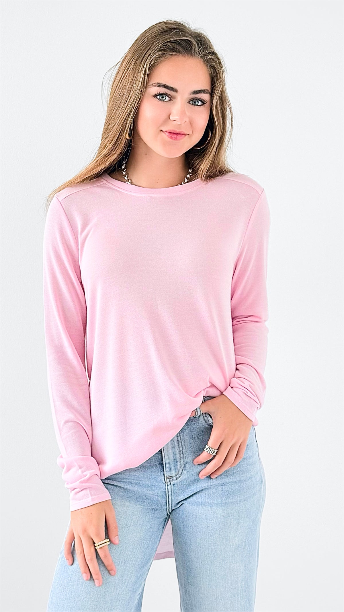 Hung Up Top - Cool Pink-130 Long Sleeve Tops-Mono B-Coastal Bloom Boutique, find the trendiest versions of the popular styles and looks Located in Indialantic, FL