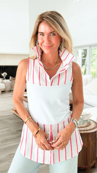 Blair Sleeveless Italian Top- Candy Stripe