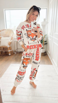 Tiger Seeds-Block Print Jogger Pant-100 Pants-L.A SOUL-Coastal Bloom Boutique, find the trendiest versions of the popular styles and looks Located in Indialantic, FL