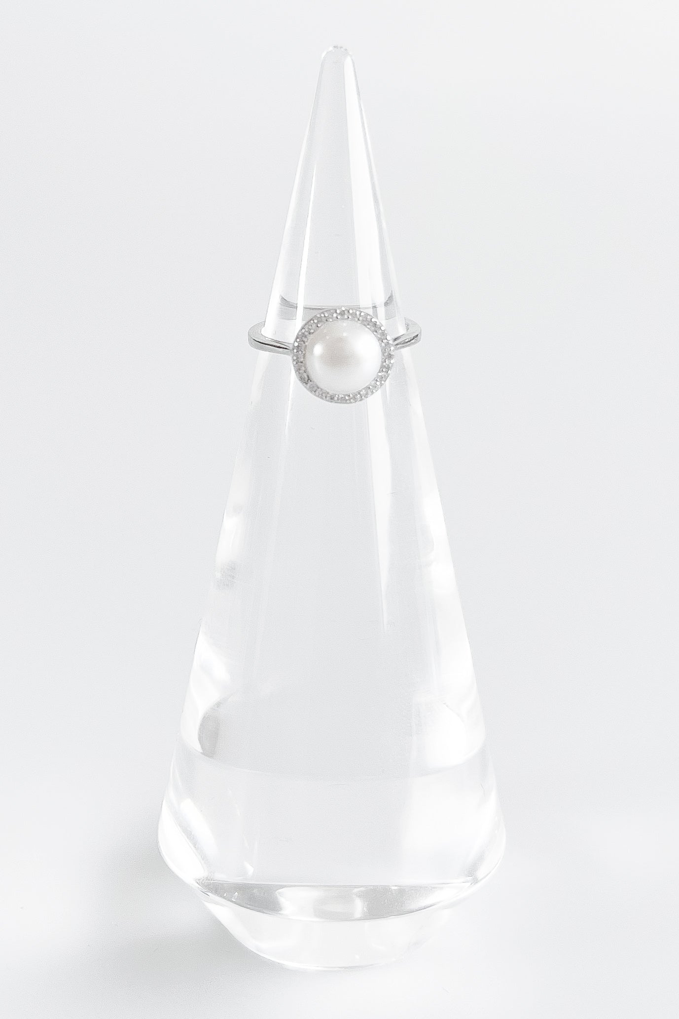 Sterling Silver Pearl Halo Ring-230 Jewelry-NYC-Coastal Bloom Boutique, find the trendiest versions of the popular styles and looks Located in Indialantic, FL