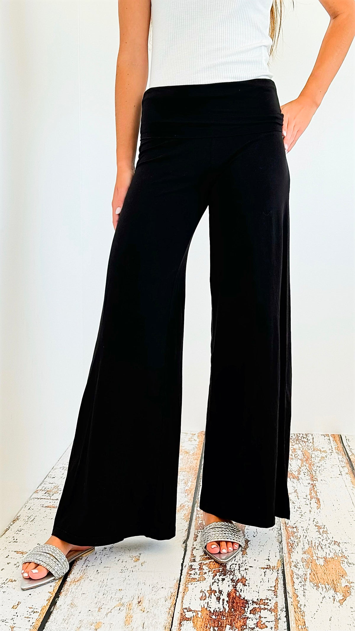 Mineral Wash Wide Leg Pants - Black-170 Bottoms-Chatoyant-Coastal Bloom Boutique, find the trendiest versions of the popular styles and looks Located in Indialantic, FL