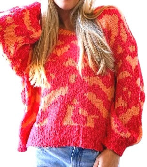 Fired Up Textured Sweater-140 Sweaters-ROUSSEAU-Coastal Bloom Boutique, find the trendiest versions of the popular styles and looks Located in Indialantic, FL