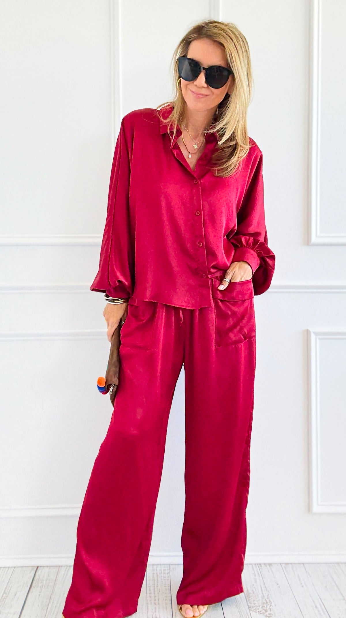 Slow Mornings Set - Burgundy-210 Loungewear/Sets-Jodifl-Coastal Bloom Boutique, find the trendiest versions of the popular styles and looks Located in Indialantic, FL