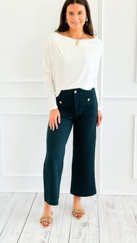 Buttoned Up Quilted Pants-170 Bottoms-VOY-Coastal Bloom Boutique, find the trendiest versions of the popular styles and looks Located in Indialantic, FL