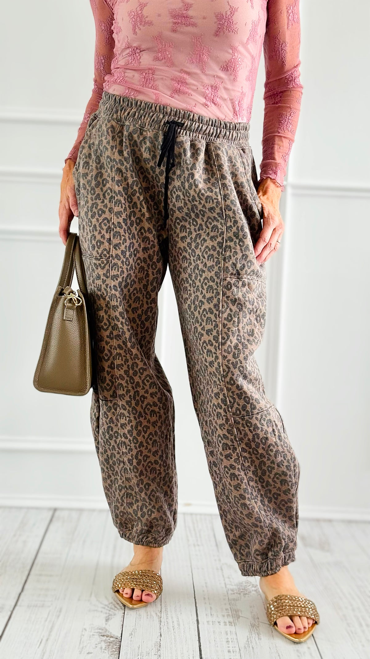 Wide Leg Leopard Sweat Pants-100 Pants-NoaBoa-Coastal Bloom Boutique, find the trendiest versions of the popular styles and looks Located in Indialantic, FL