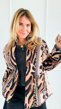 Floral Vines Italian Quilted Jacket-160 Jackets-Italianissimo-Coastal Bloom Boutique, find the trendiest versions of the popular styles and looks Located in Indialantic, FL