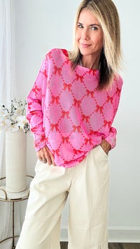 Italian St Tropez Sweet Bow Sweater-140 Sweaters-Italianissimo-Coastal Bloom Boutique, find the trendiest versions of the popular styles and looks Located in Indialantic, FL