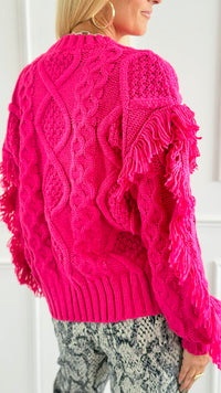 Fringe Dreams Cable Knit Sweater-140 Sweaters-ROUSSEAU-Coastal Bloom Boutique, find the trendiest versions of the popular styles and looks Located in Indialantic, FL