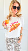Croissant Italian T-Shirt-110 Short Sleeve Tops-Italianissimo-Coastal Bloom Boutique, find the trendiest versions of the popular styles and looks Located in Indialantic, FL