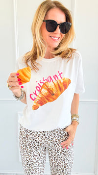 Croissant Italian T-Shirt-110 Short Sleeve Tops-Italianissimo-Coastal Bloom Boutique, find the trendiest versions of the popular styles and looks Located in Indialantic, FL