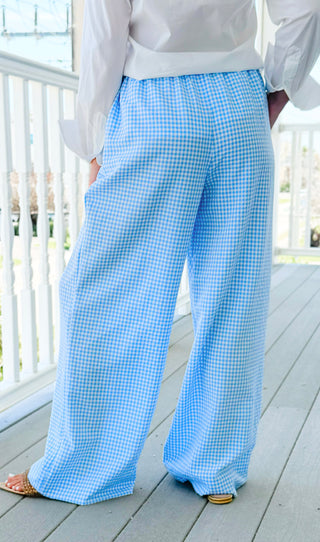Lightweight Checkered Lounge Pants - Blue