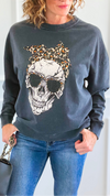 Wild Rebel Skull Italian Sweatshirt-110 Long Sleeve Tops-FIRSTAGE-Coastal Bloom Boutique, find the trendiest versions of the popular styles and looks Located in Indialantic, FL
