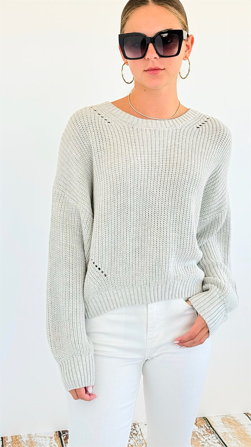 Long Sleeve Knit Sweater-140 Sweaters-Rousseau-Coastal Bloom Boutique, find the trendiest versions of the popular styles and looks Located in Indialantic, FL