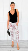 Botanical Zip Italian Jogger-180 Joggers-V SKY-Coastal Bloom Boutique, find the trendiest versions of the popular styles and looks Located in Indialantic, FL