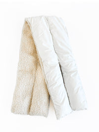 Reversible Puffer Sherpa Pull Through Scarf - White-260 Other Accessories-NYW-Coastal Bloom Boutique, find the trendiest versions of the popular styles and looks Located in Indialantic, FL