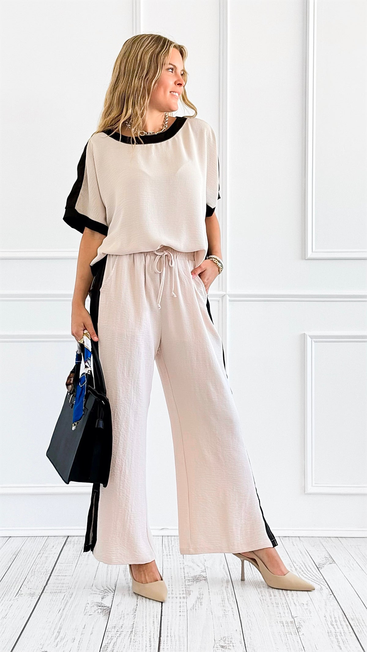 Effortless Chic Pant Set with Dolman Sleeve Top-170 Bottoms-Jodifl-Coastal Bloom Boutique, find the trendiest versions of the popular styles and looks Located in Indialantic, FL