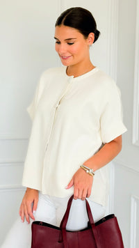 Plush Edit Italian Cardigan- Winter White-150 Cardigans/Layers-Italianissimo-Coastal Bloom Boutique, find the trendiest versions of the popular styles and looks Located in Indialantic, FL