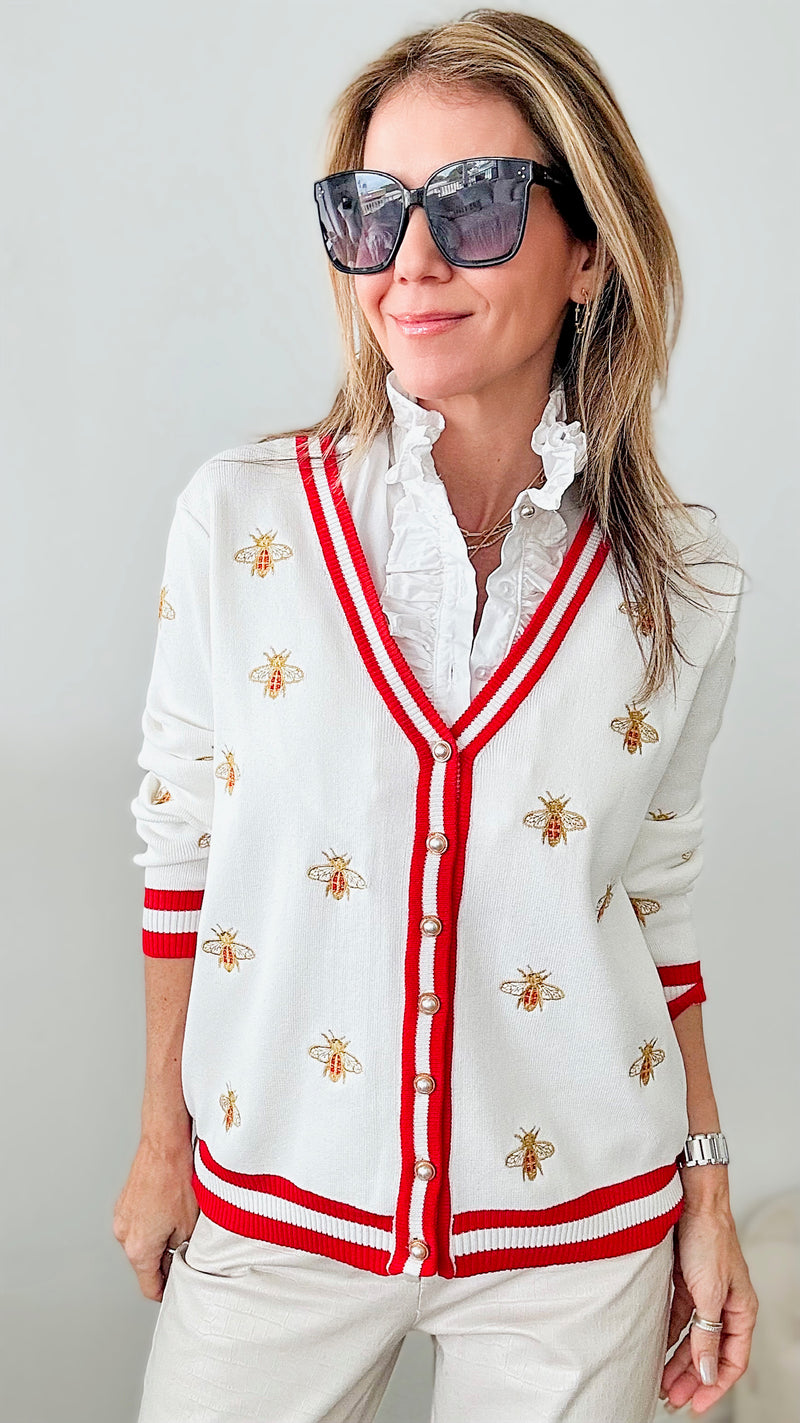 Here’s the Buzz Pearl Button Cardigan - White-150 Cardigan Layers-Chasing Bandits/ CEZELE-Coastal Bloom Boutique, find the trendiest versions of the popular styles and looks Located in Indialantic, FL