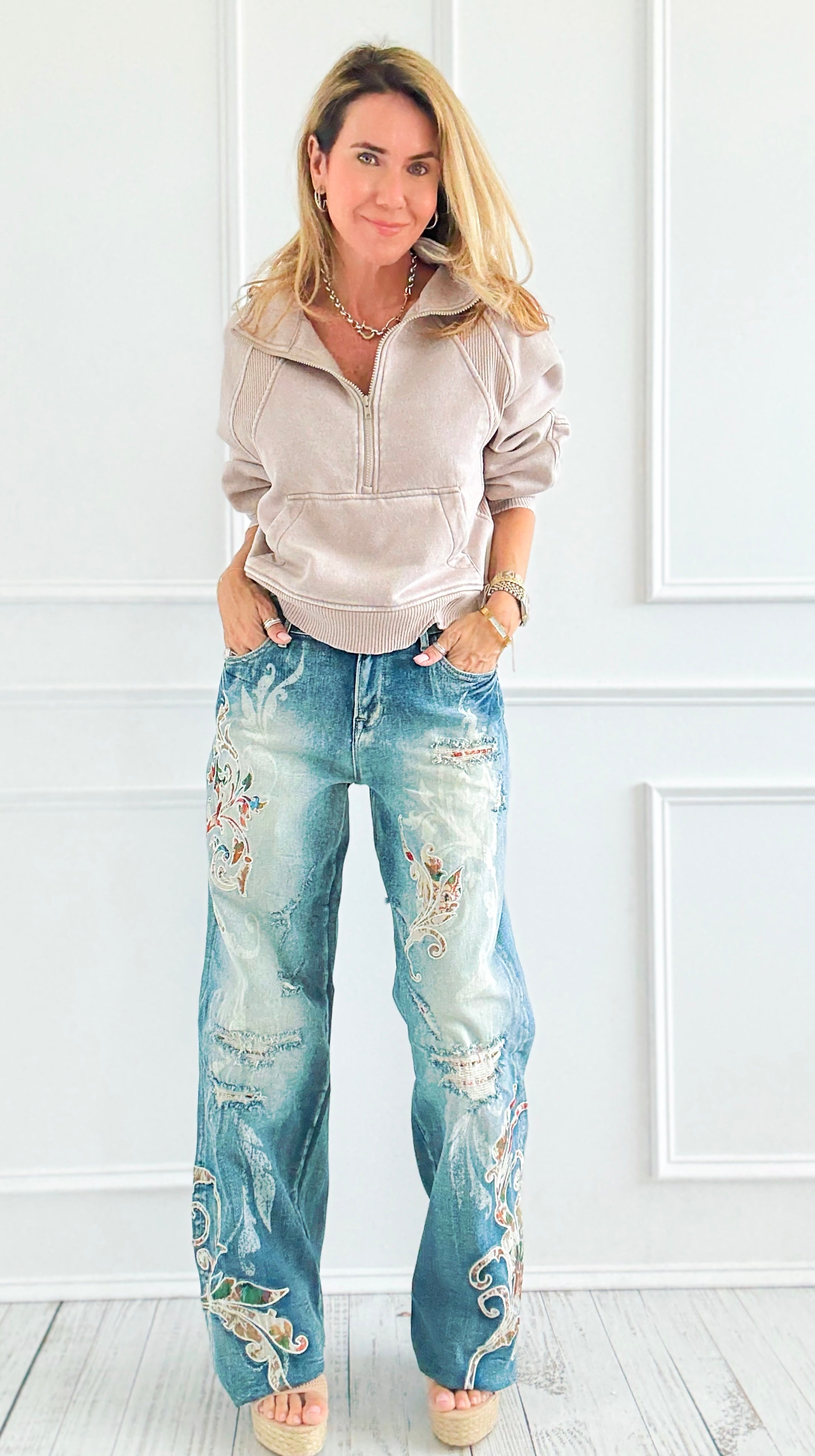 Tapestry Drift Mid Rise Wide Leg Jean