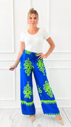 Riviera Bloom Italian Pant- Royal Blue-100 Pants-Italianissimo-Coastal Bloom Boutique, find the trendiest versions of the popular styles and looks Located in Indialantic, FL