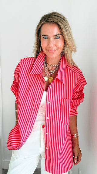 Striped Oversized Button Down Shirt