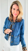 Denim Chic Braided Jacket-160 Jackets-litaga-Coastal Bloom Boutique, find the trendiest versions of the popular styles and looks Located in Indialantic, FL